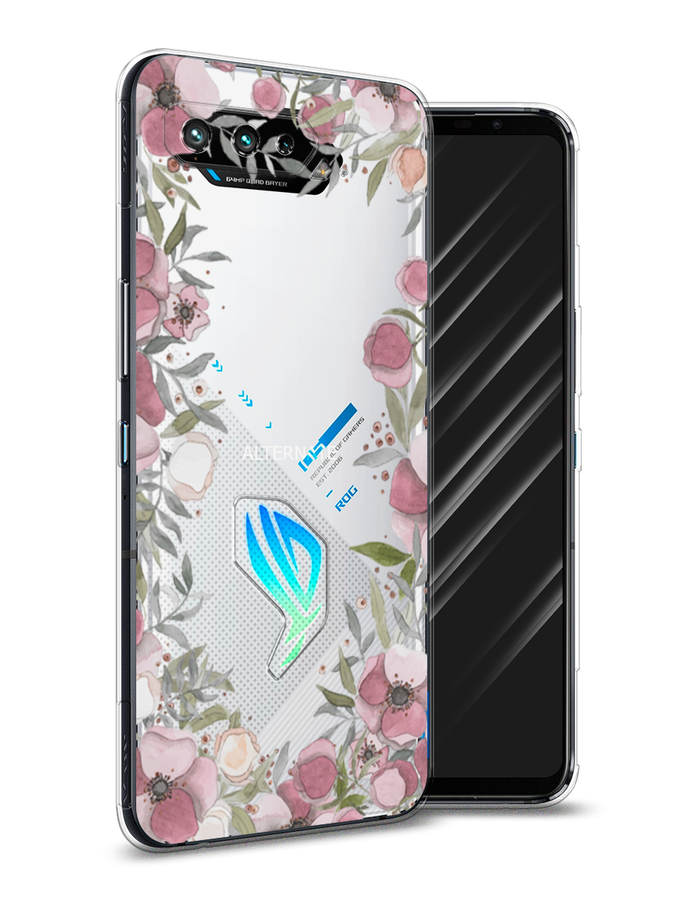 

Чехол Awog на Asus ROG Phone 5S "Розовая цветочная рамка", Розовый;зеленый, 44550-8