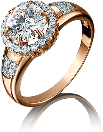 

Кольцо из красного золота с фианитом р. 20 PLATINA jewelry 01-4253-00-501-1110-38, 01-4253-00-501-1110-38