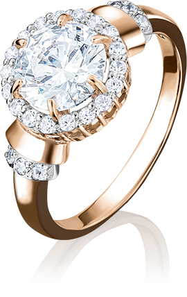 

Кольцо из красного золота с фианитом р. 20 PLATINA jewelry 01-4255-00-501-1110-38, 01-4255-00-501-1110-38