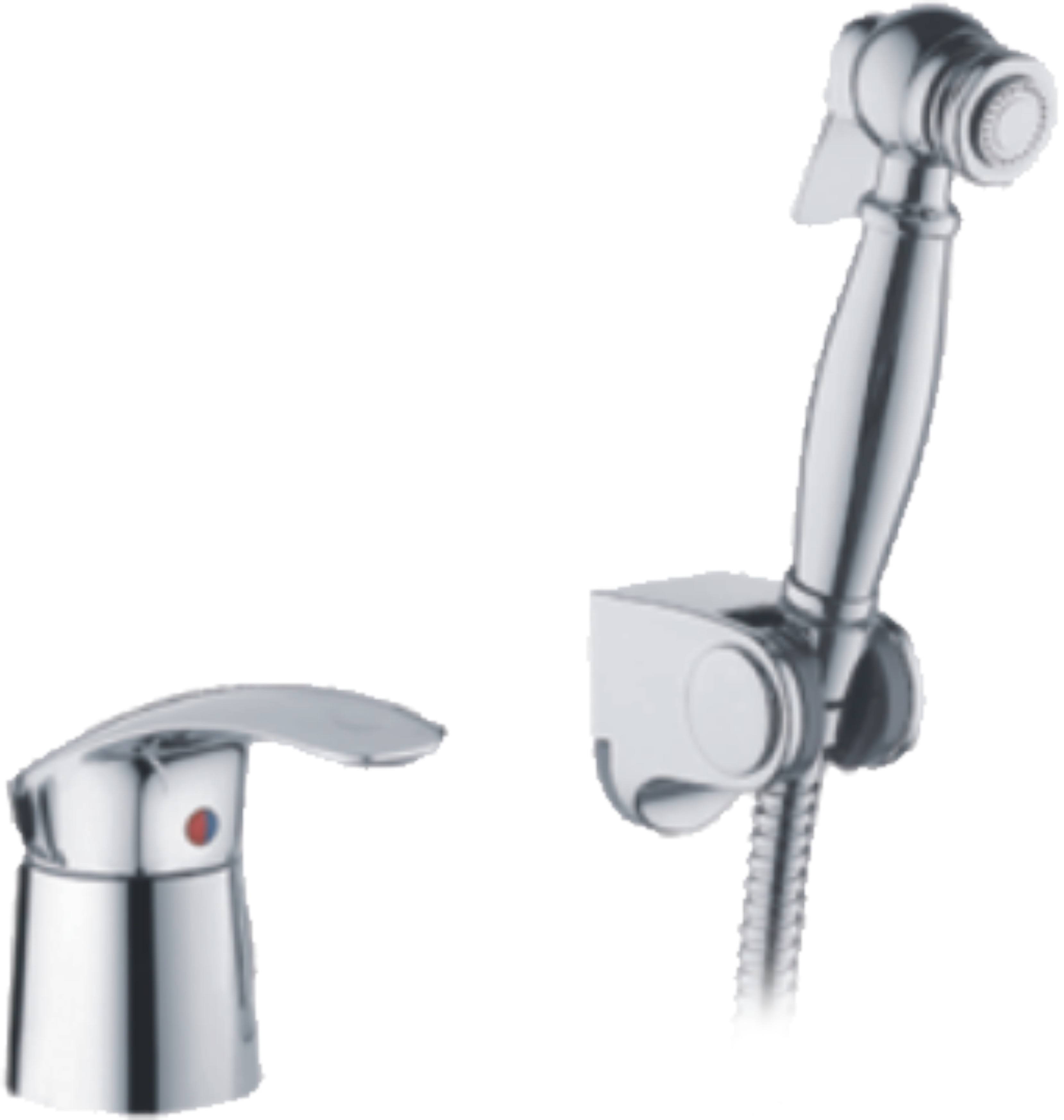 

Смеситель Haiba HB1221-2 с гигиеническим душем, Серебристый