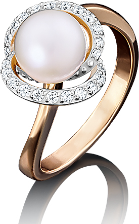 

Кольцо из золота р.  PLATINA jewelry 01-4391-00-302-1110-23, жемчуг культивированный, 01-4391-00-302-1110-23