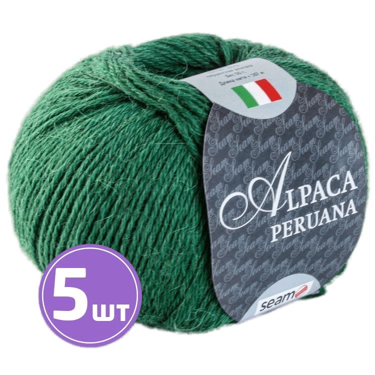 

Пряжа SEAM ALPACA PERUANA (7370), зеленый, 5 шт. по 50 г