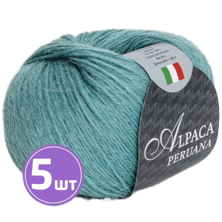 

Пряжа SEAM ALPACA PERUANA (7405), светло-изумрудный, 5 шт. по 50 г, Голубой