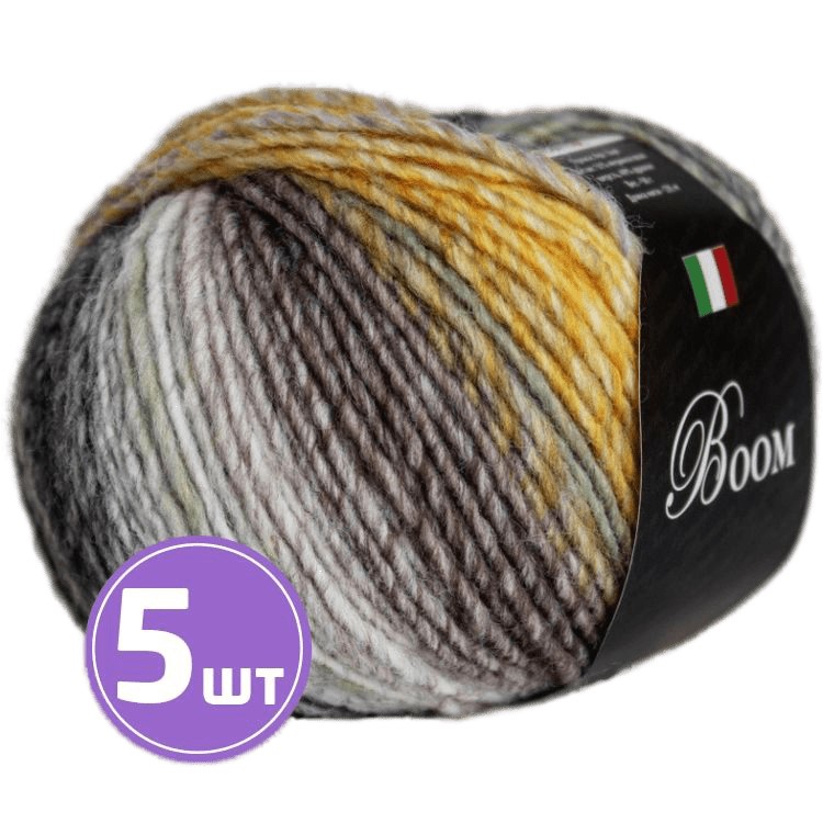 

Пряжа SEAM BOOM (67396), бело-серо-коричнево-оранжевый, 5 шт. по 50 г, Разноцветный