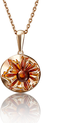 

Кулон из красного золота PLATINA jewelry 03-2783-00-271-1110-46, янтарь, 03-2783-00-271-1110-46