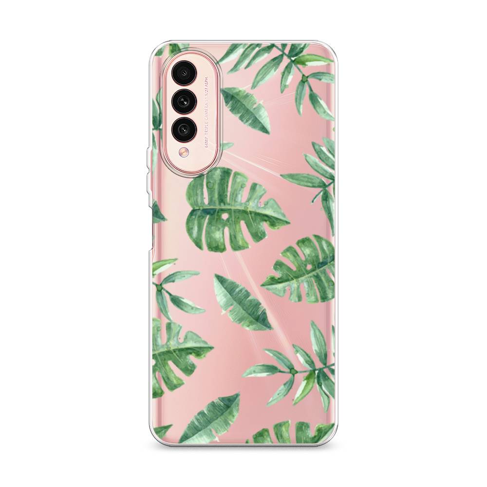 

Чехол Awog на Wiko T50 "Нарисованные пальмовые листья", Зеленый;прозрачный