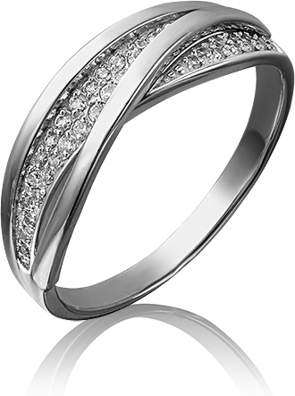 фото Кольцо из белого золота с фианитом р. 19 platina jewelry 01-4665-00-401-1120-24