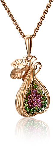 

Кулон из красного золота PLATINA jewelry 03-2797-01-706-1110-57, гранат/хромдиопсид, 03-2797-01-706-1110-57