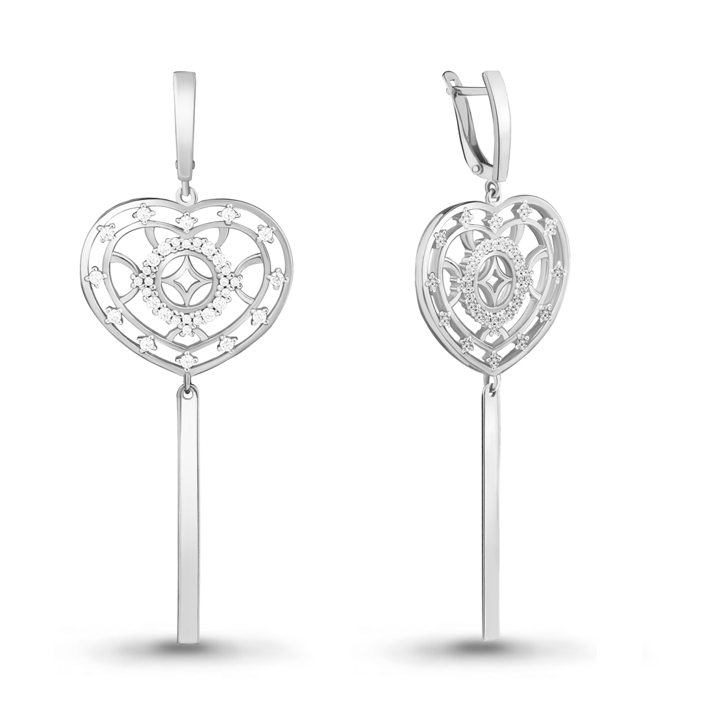 

Серьги из серебра с фианитом Aquamarine 46877А_925_р, 46877А_925_р