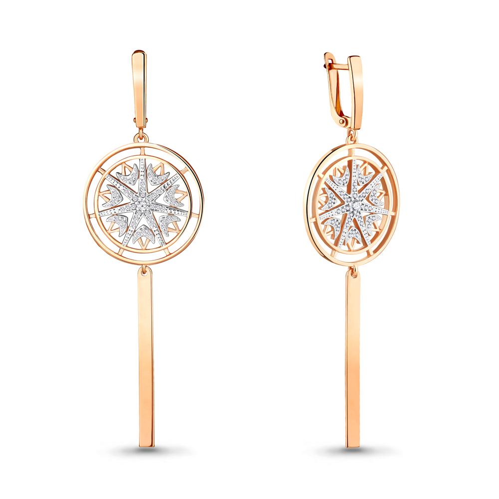 

Серьги из серебра с фианитом Aquamarine 46878А_925_з, 46878А_925_з