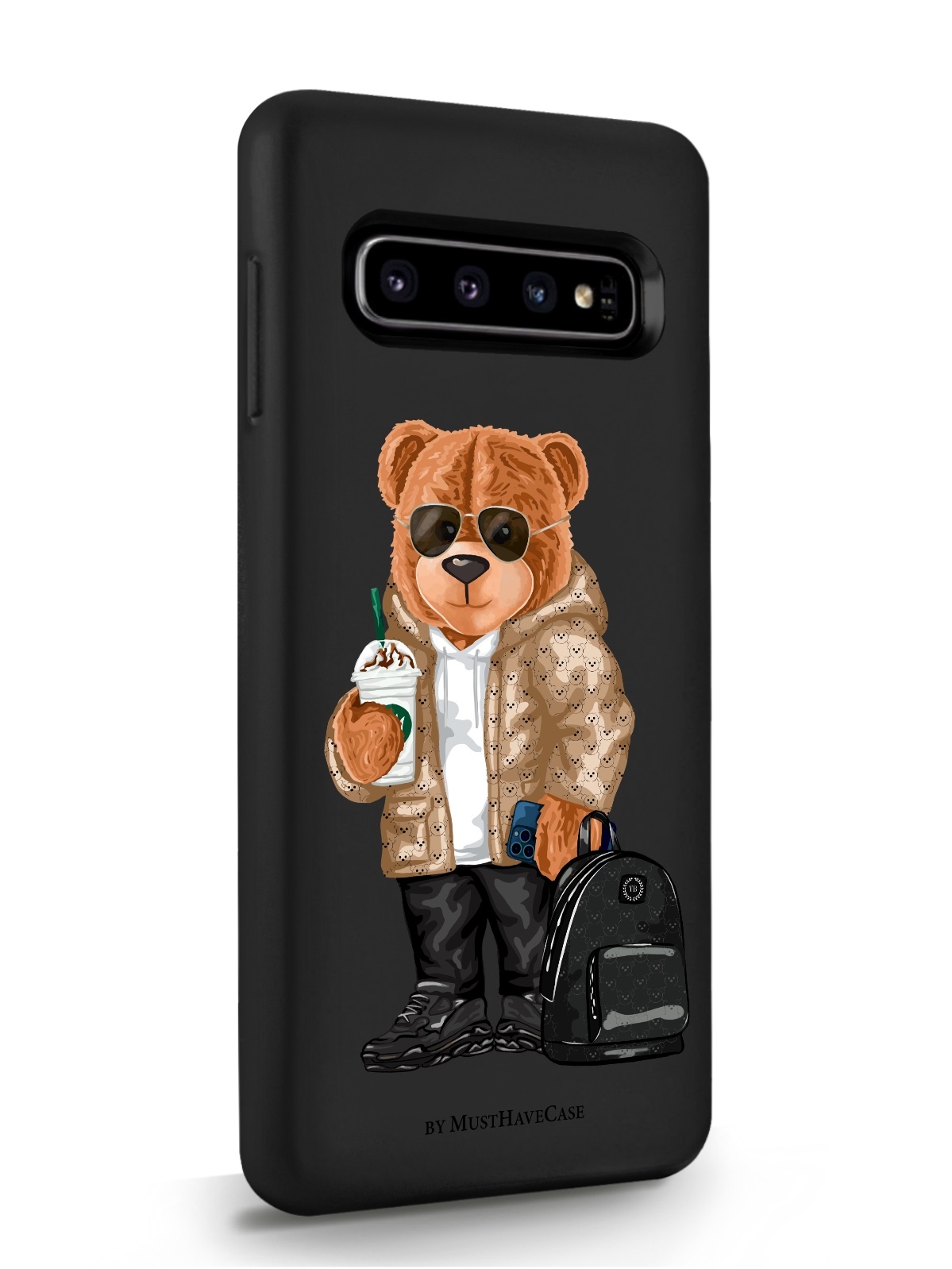 фото Чехол musthavecase для samsung galaxy s10 tony style в очках черный