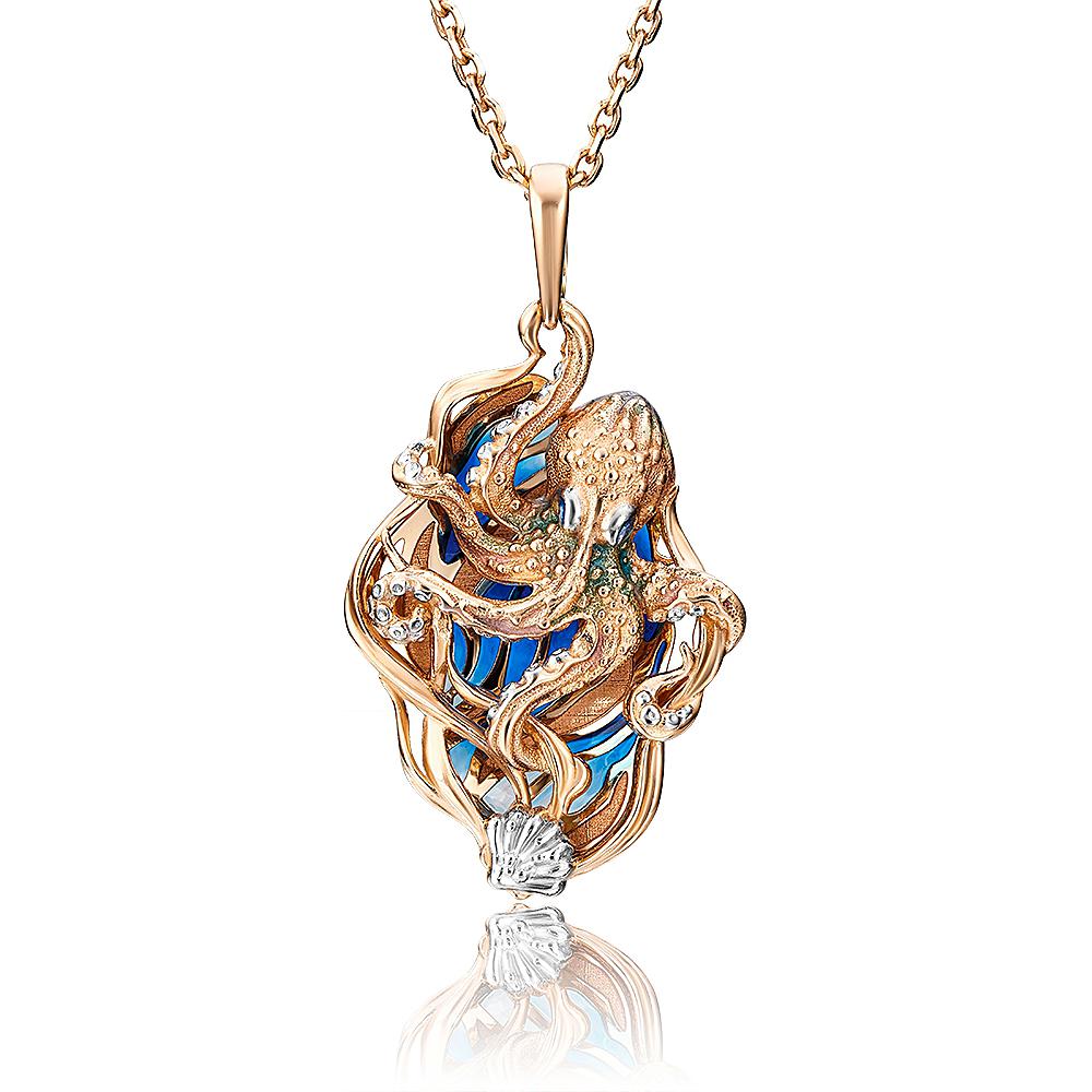 

Кулон из красного золота PLATINA jewelry 03-2855-00-000-1110-48, эмаль, 03-2855-00-000-1110-48