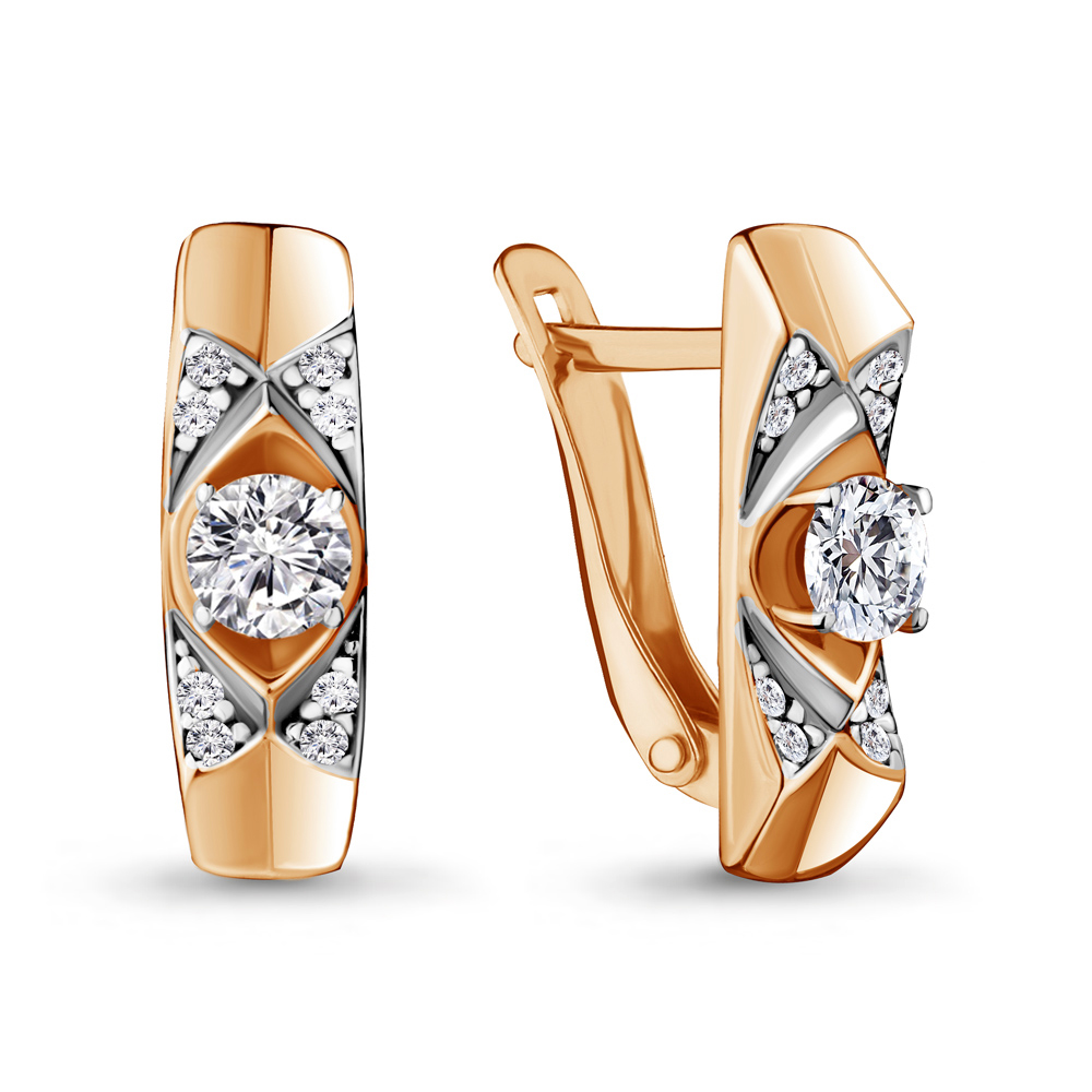 

Серьги из серебра с фианитом Aquamarine 46885А_925_з, 46885А_925_з