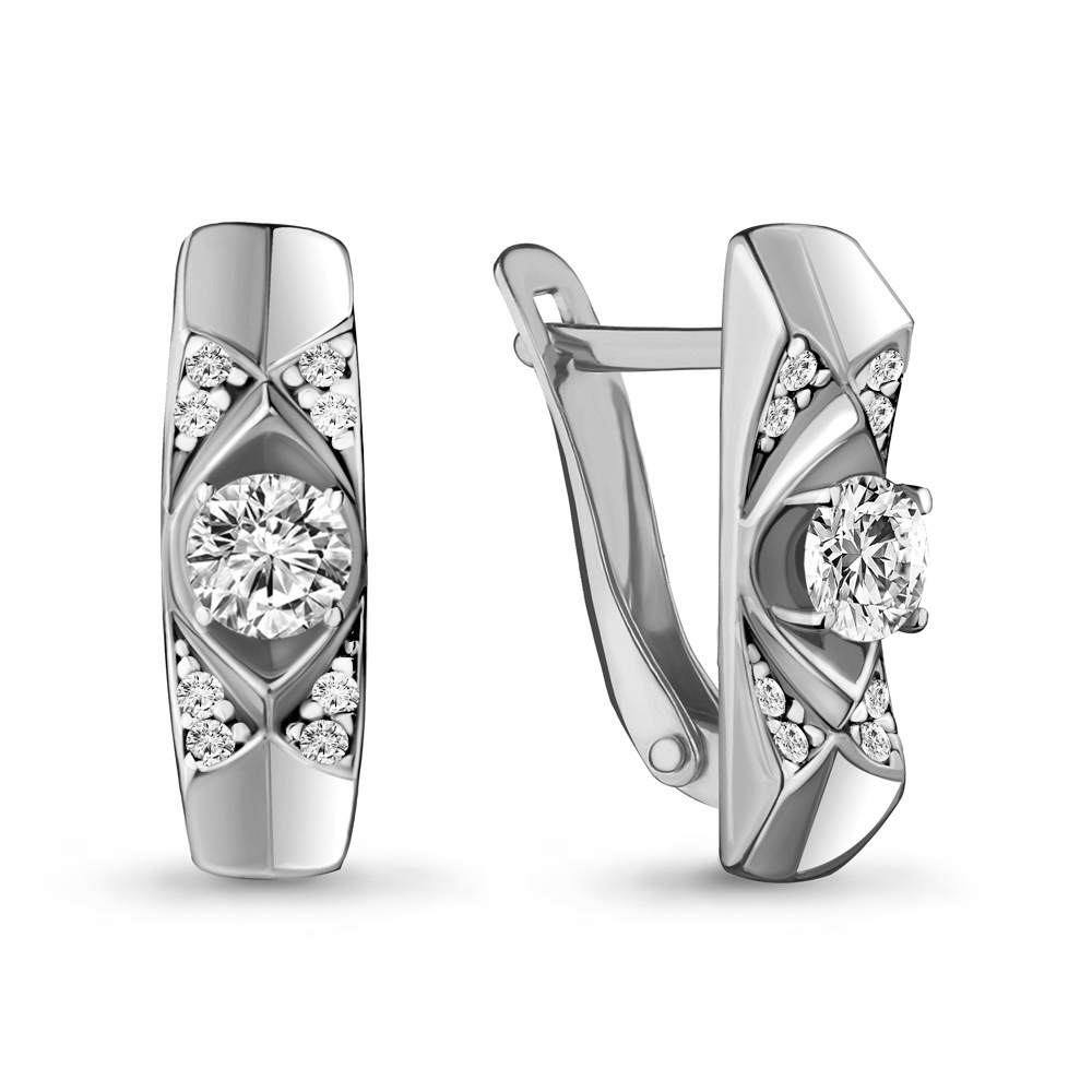 

Серьги из серебра с фианитом Aquamarine 46885А_925_р, 46885А_925_р