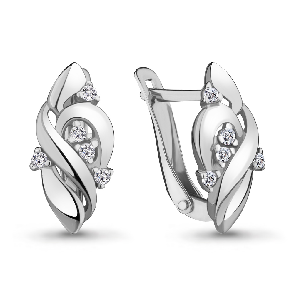 

Серьги из серебра с фианитом Aquamarine 46888А_925_р, 46888А_925_р