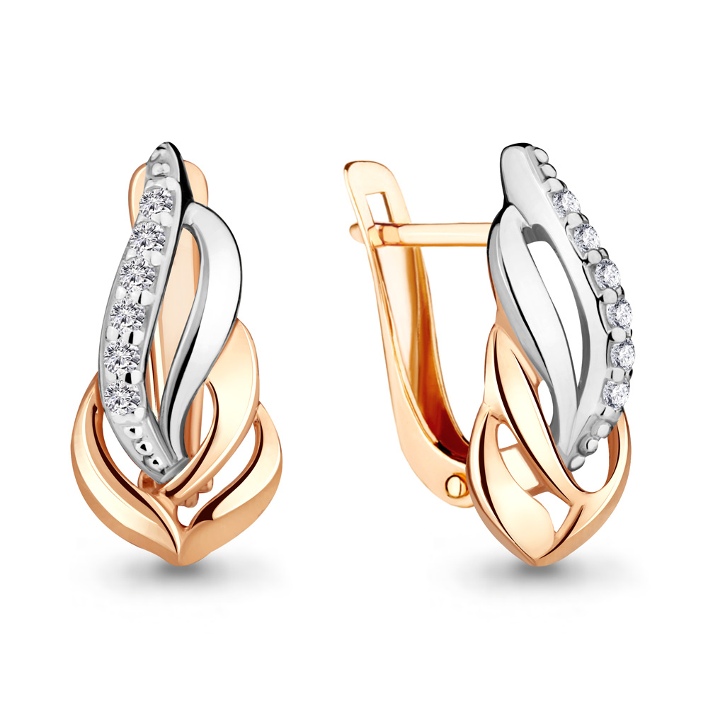 

Серьги из серебра с фианитом Aquamarine 46889А_925_з, 46889А_925_з