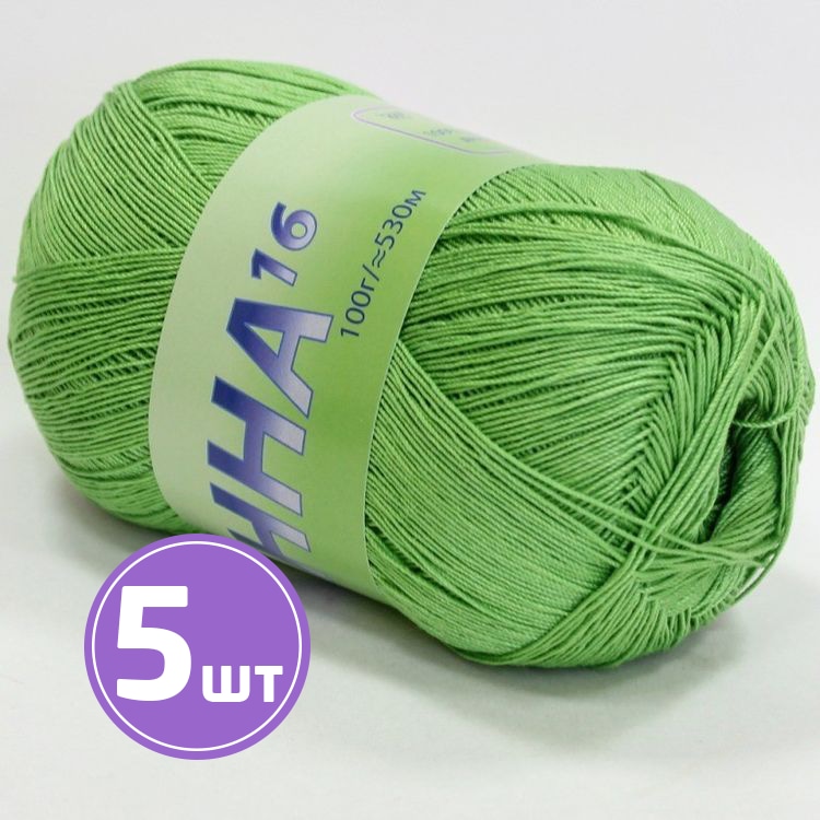 

Пряжа SEAM АННА 16 (1035), лайм, 5 шт. по 100 г, Зеленый