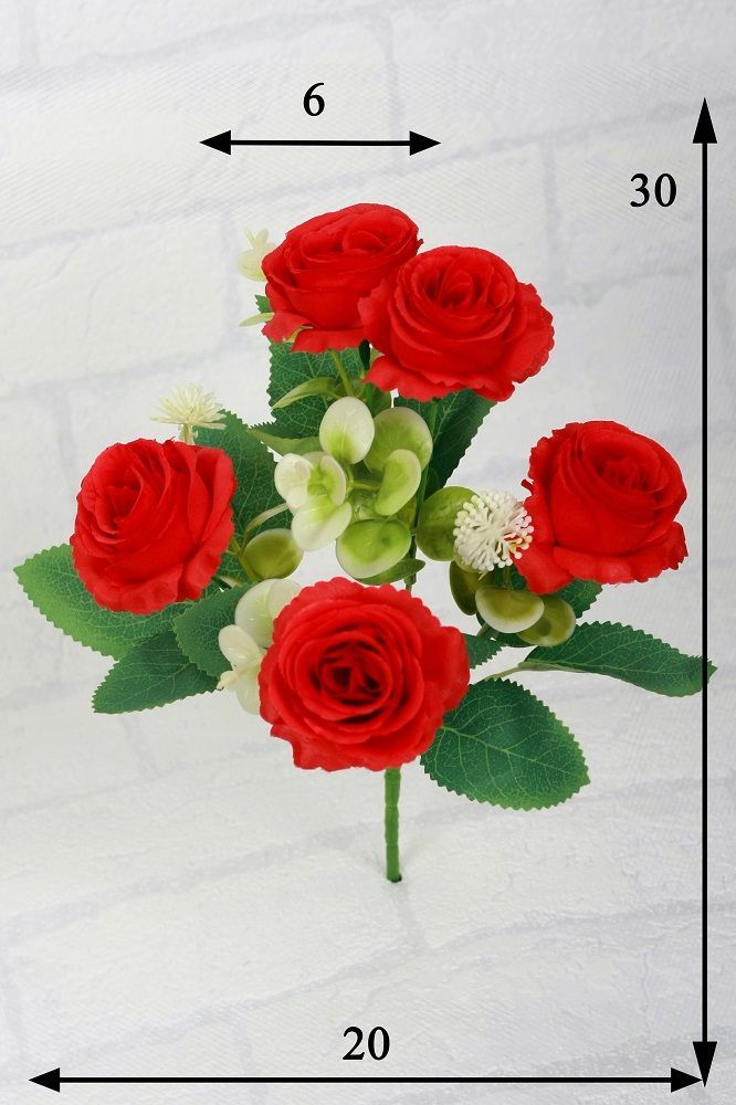 

Искусственные Розы (букет), Зеленый;красный, В-57-00-5