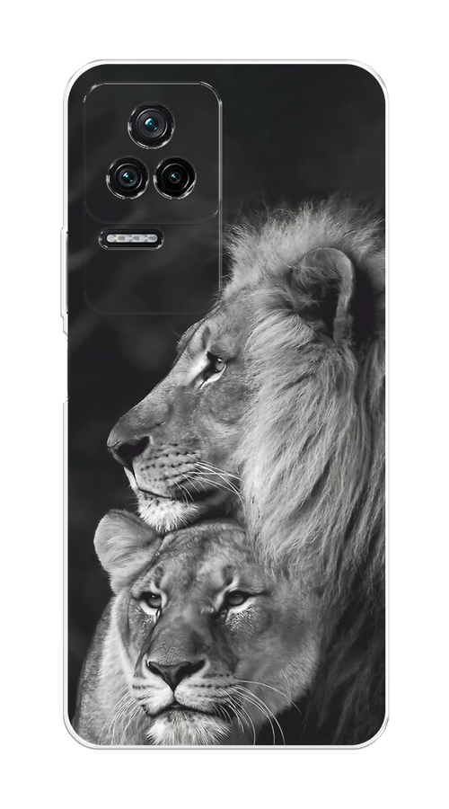 

Чехол на Poco F4, Xiaomi Redmi K40S "Львиная пара", Черный;серый;белый, 314650-1