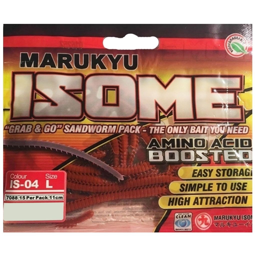 

Силиконовая приманка Marukyu Isome L IS04 #Red sandworm, Isome
