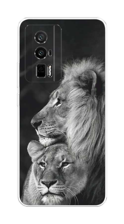

Чехол на Xiaomi Redmi K60, Poco F5 Pro "Львиная пара", Черный;серый;белый, 317450-1