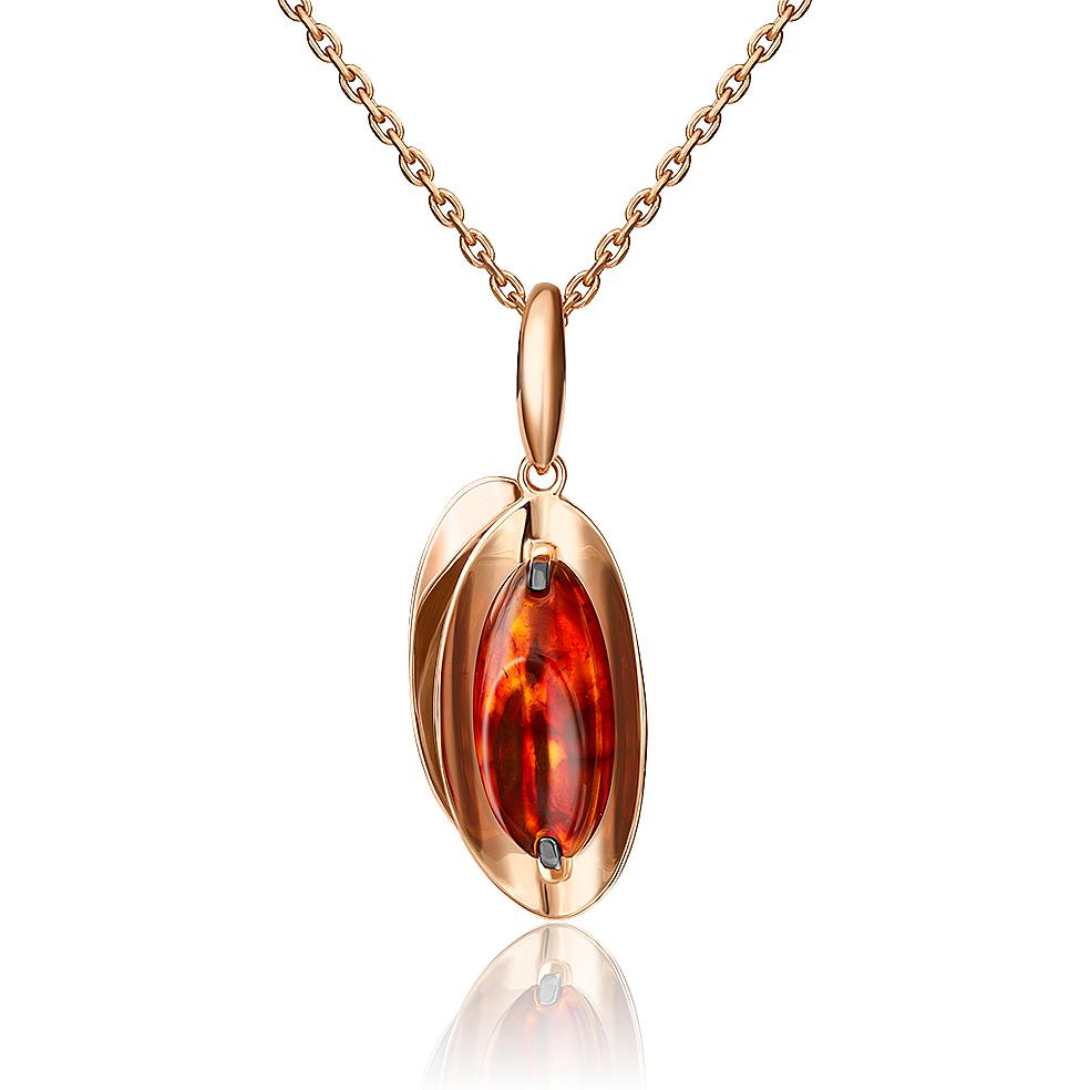 

Кулон из красного золота PLATINA jewelry 03-2960-00-271-1110-46, янтарь, 03-2960-00-271-1110-46