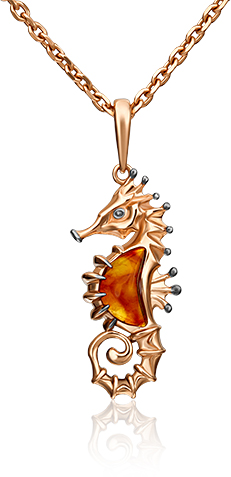 

Кулон из красного золота PLATINA jewelry 03-2973-00-271-1110-46, янтарь, 03-2973-00-271-1110-46