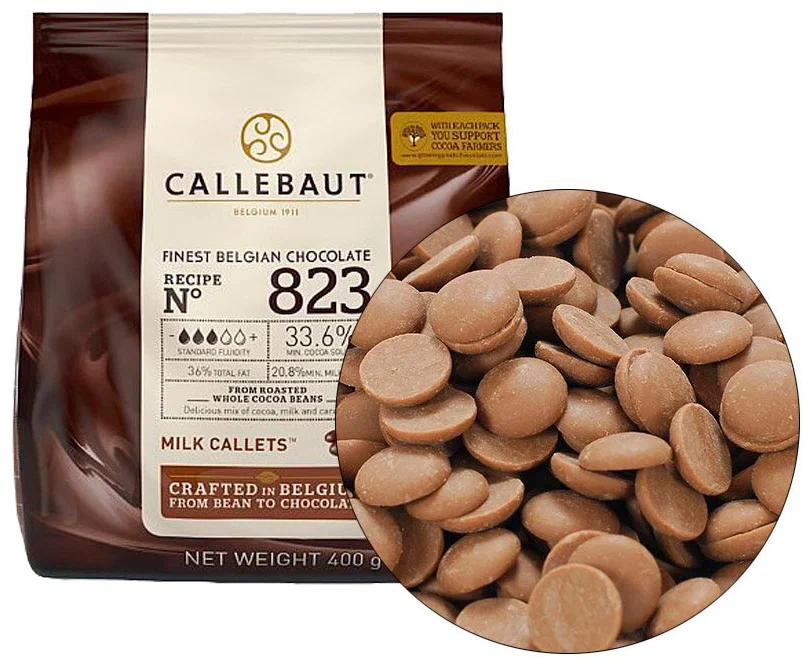 Шоколад молочный Callebaut 33,6% какао 823-E0-D94 0,4 кг