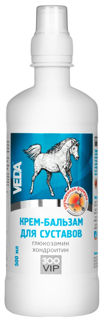 Крем-бальзам для суставов VEDA ЗООVIP с глюкозамином и хондроитином, для лошадей, 500 мл