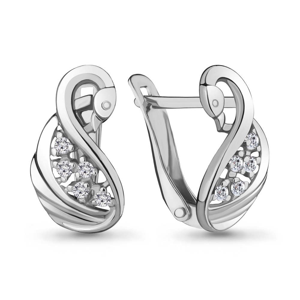 

Серьги из серебра с фианитом Aquamarine 46891А_925_р, 46891А_925_р