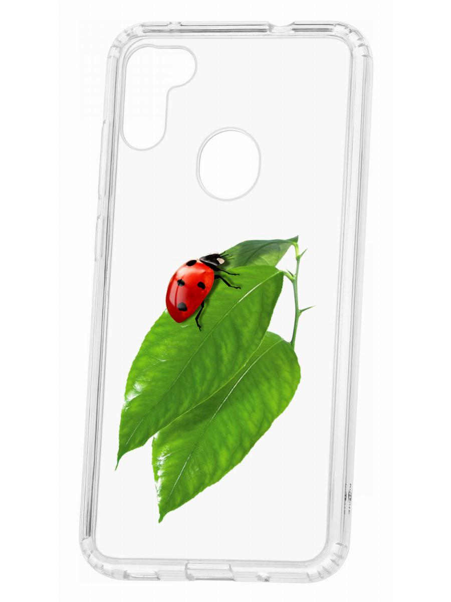 Чехол на Samsung M11, A11 Kruche Print Ladybug,противоударный бампер,с защитой камеры