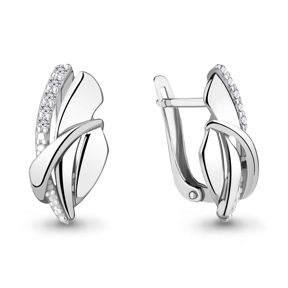 

Серьги из серебра с фианитом Aquamarine 46894А_925_р, 46894А_925_р