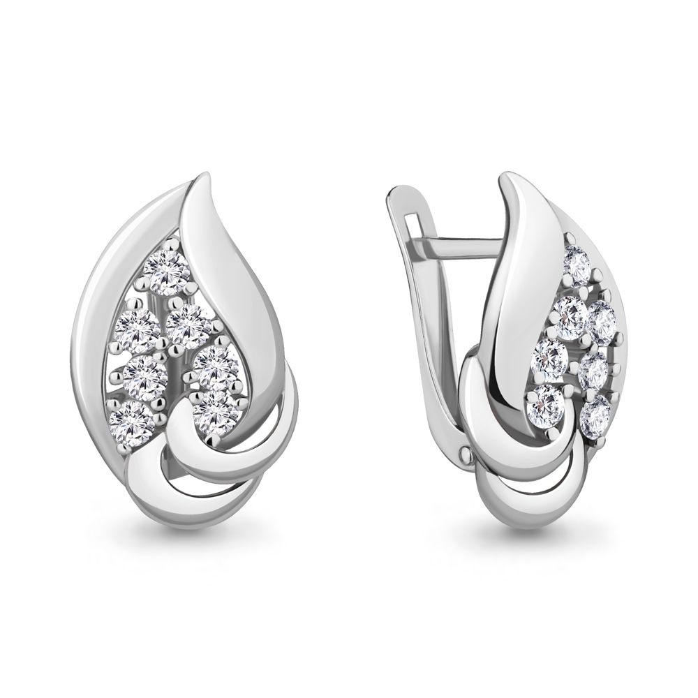

Серьги из серебра с фианитом Aquamarine 46896А_925_р, 46896А_925_р