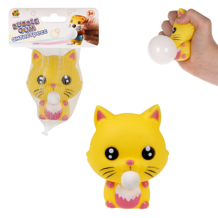 

Игрушка-антистресс 1toy Bubble Gum-антистресс Животные 7,5х6х6 см, кошка, Разноцветный, Т23882-2