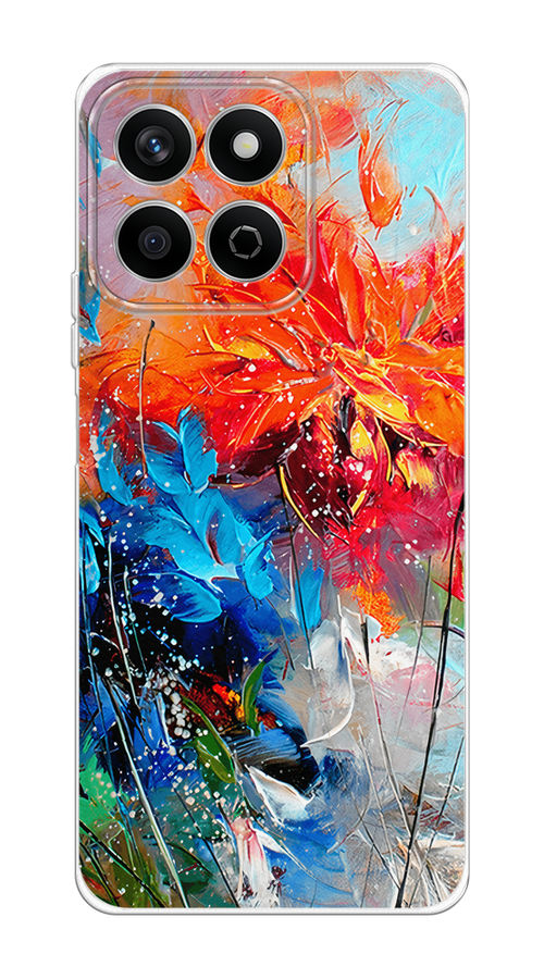 

Чехол на Honor X7c Абстрактные цветы, Оранжевый;синий, 6125250-1