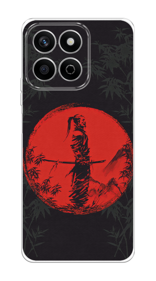 

Чехол на Honor X7c Самурай на красном фоне, Черный;красный;серый, 6125250-1