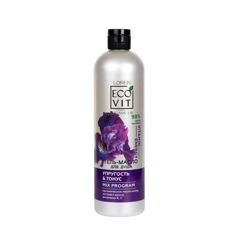 Гель-масло для душа ECOandVIT Organic Oil Масло амлы, экстракт ириса, витамины Е, С 500 мл