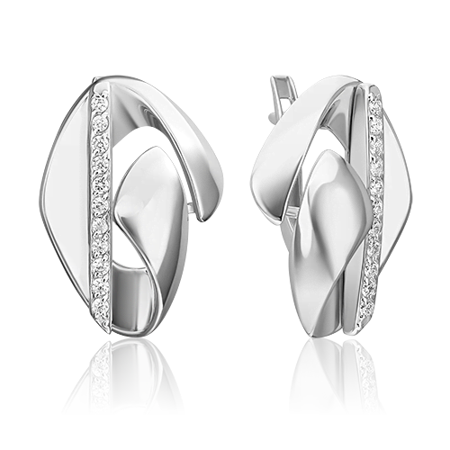 

Серьги из серебра PLATINA jewelry 02-5073, фианит, 02-5073