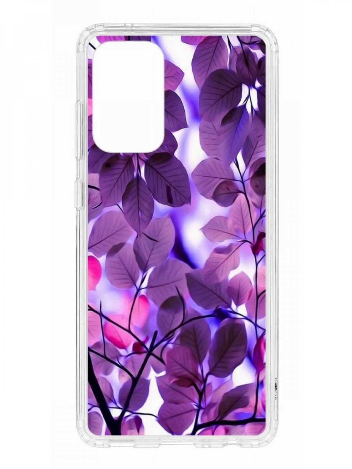 фото Чехол на samsung a72 kruche print purple leaves,противоударный бампер,с защитой камеры кruче