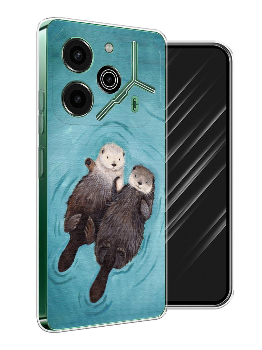 

Чехол Awog на Tecno Pova 6 Pro 5G "Парочка бобров", Голубой, 305250-1