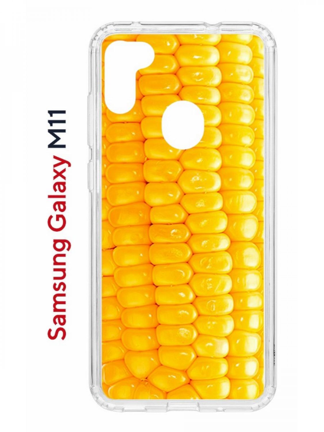 Чехол на Samsung M11, A11 Kruche Print Кукуруза,противоударный бампер,с защитой камеры
