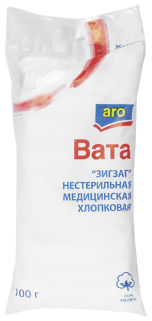 

Вата Aro Зиг-заг нестерильная 100 г, Зиг-заг