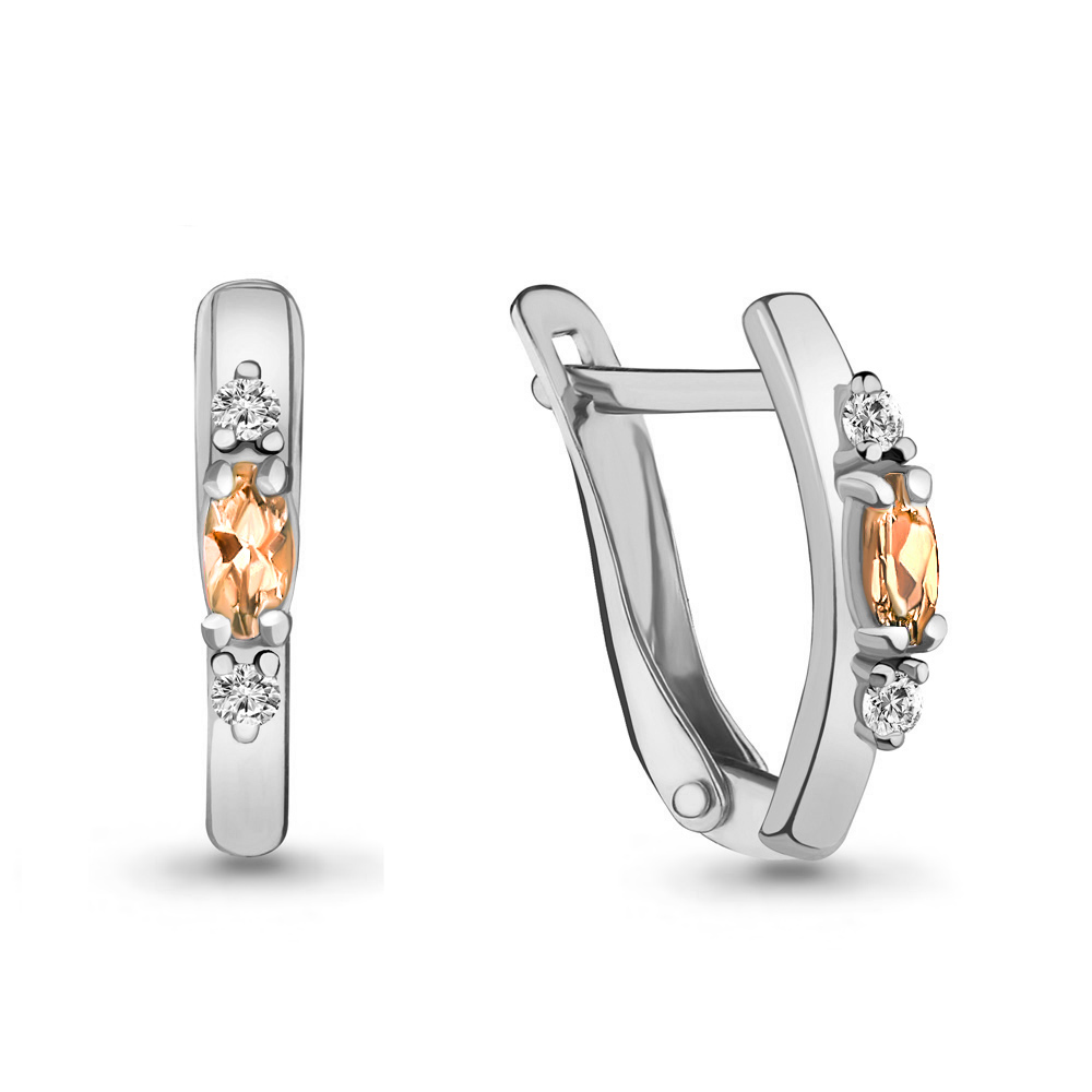 

Серьги из серебра с фианитом Aquamarine 46901Е_925_р, 46901Е_925_р