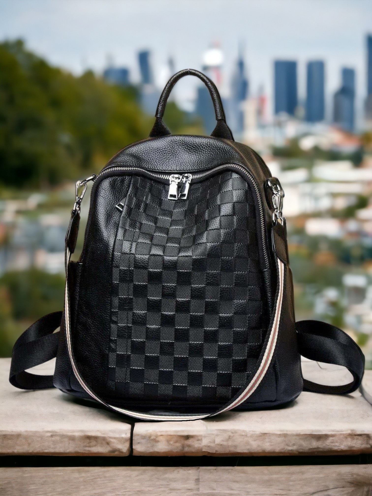 Сумка-рюкзак женская BRUONO STN-8880 черная, 33x32x17 см