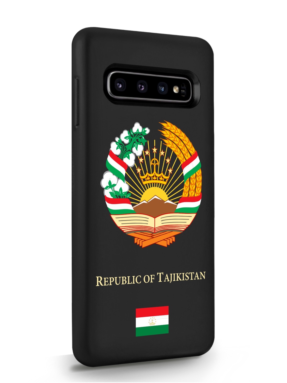 фото Чехол signumcase для samsung galaxy s10 герб таджикистана черный