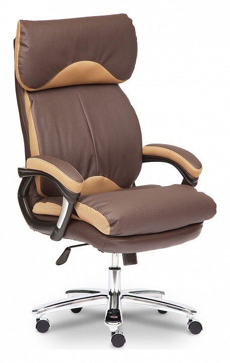 

Tetchair GRAND Кожа + кож.зам/ткань, коричневый/бронза-21