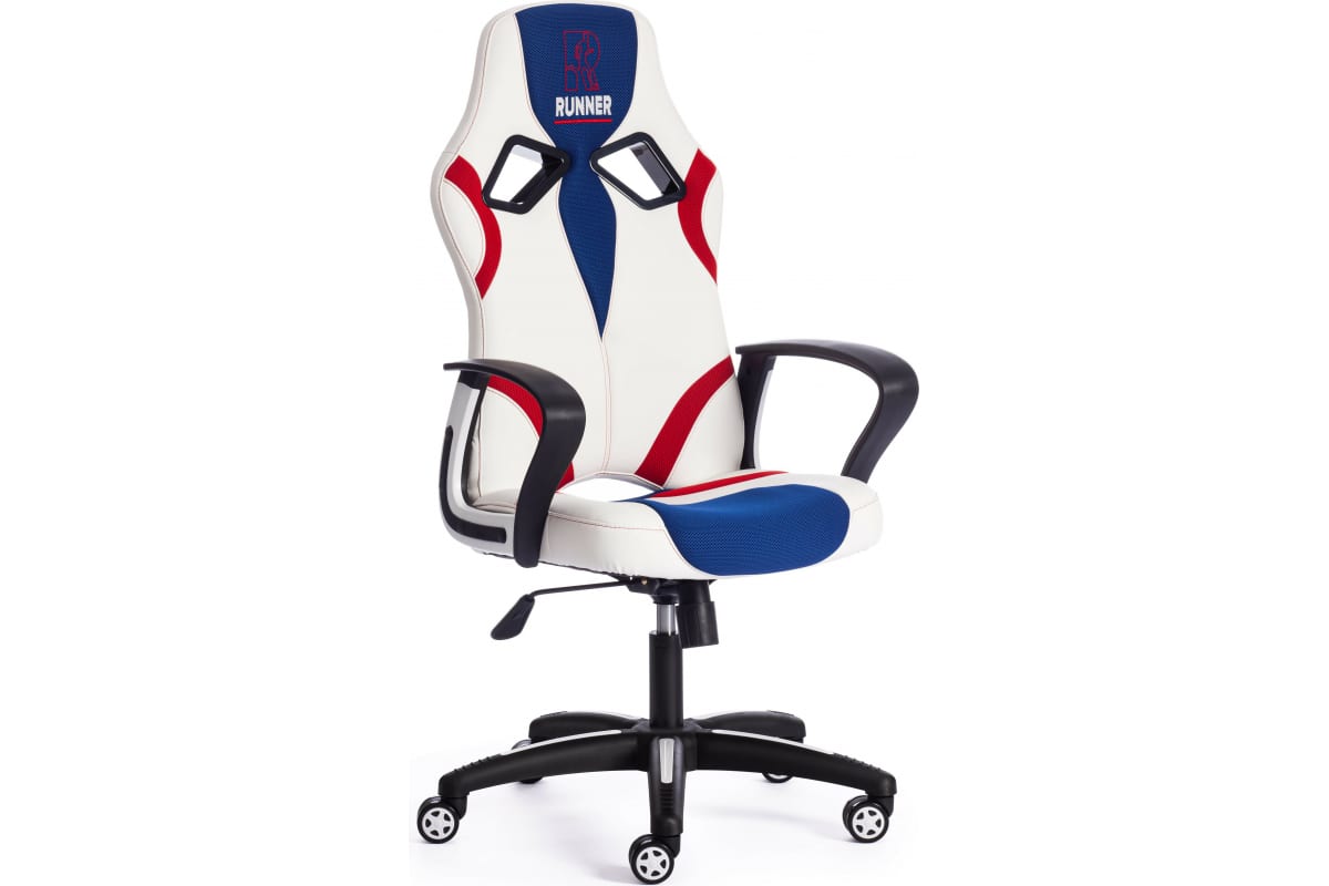 

Tetchair RUNNER кож/зам/ткань, белый/синий/красный, 36-01/10/08, Разноцветный