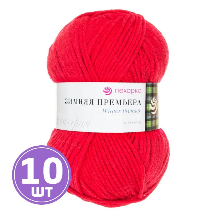 

Пряжа Пехорка Зимняя премьера 006 красный 10 шт. по 100 г