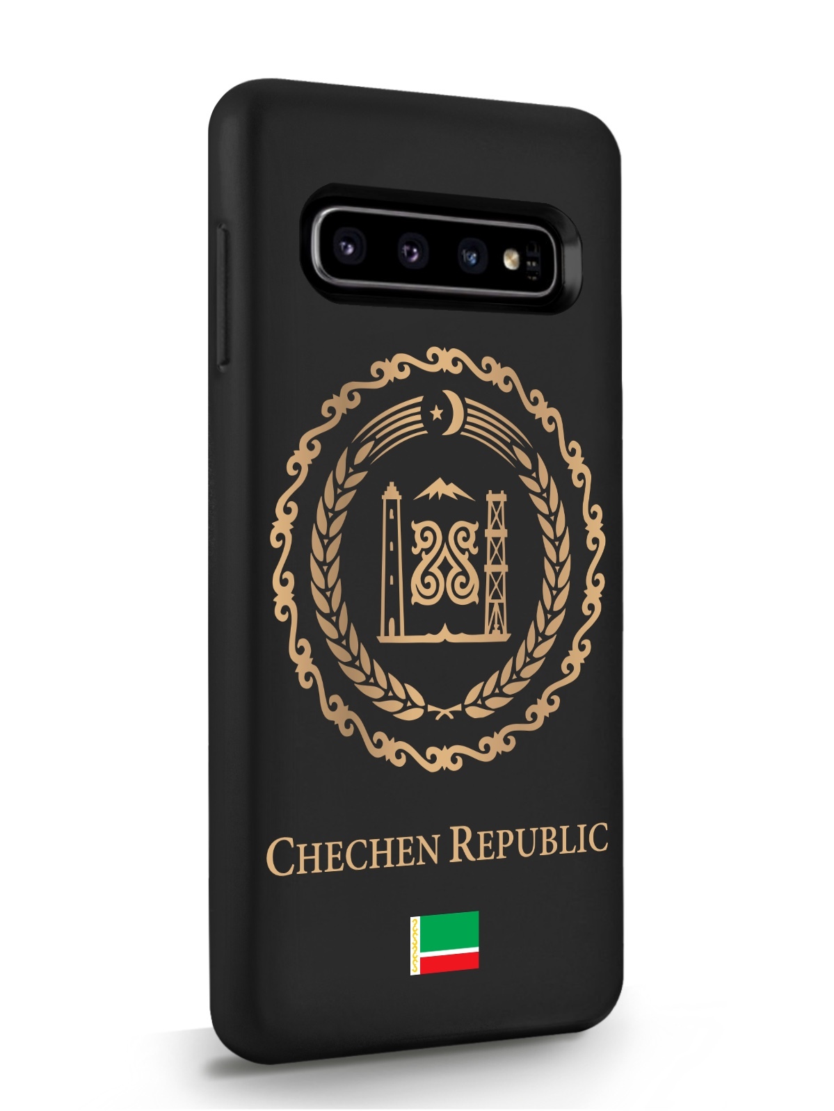 фото Чехол signumcase для samsung galaxy s10 золотой герб чечни черный