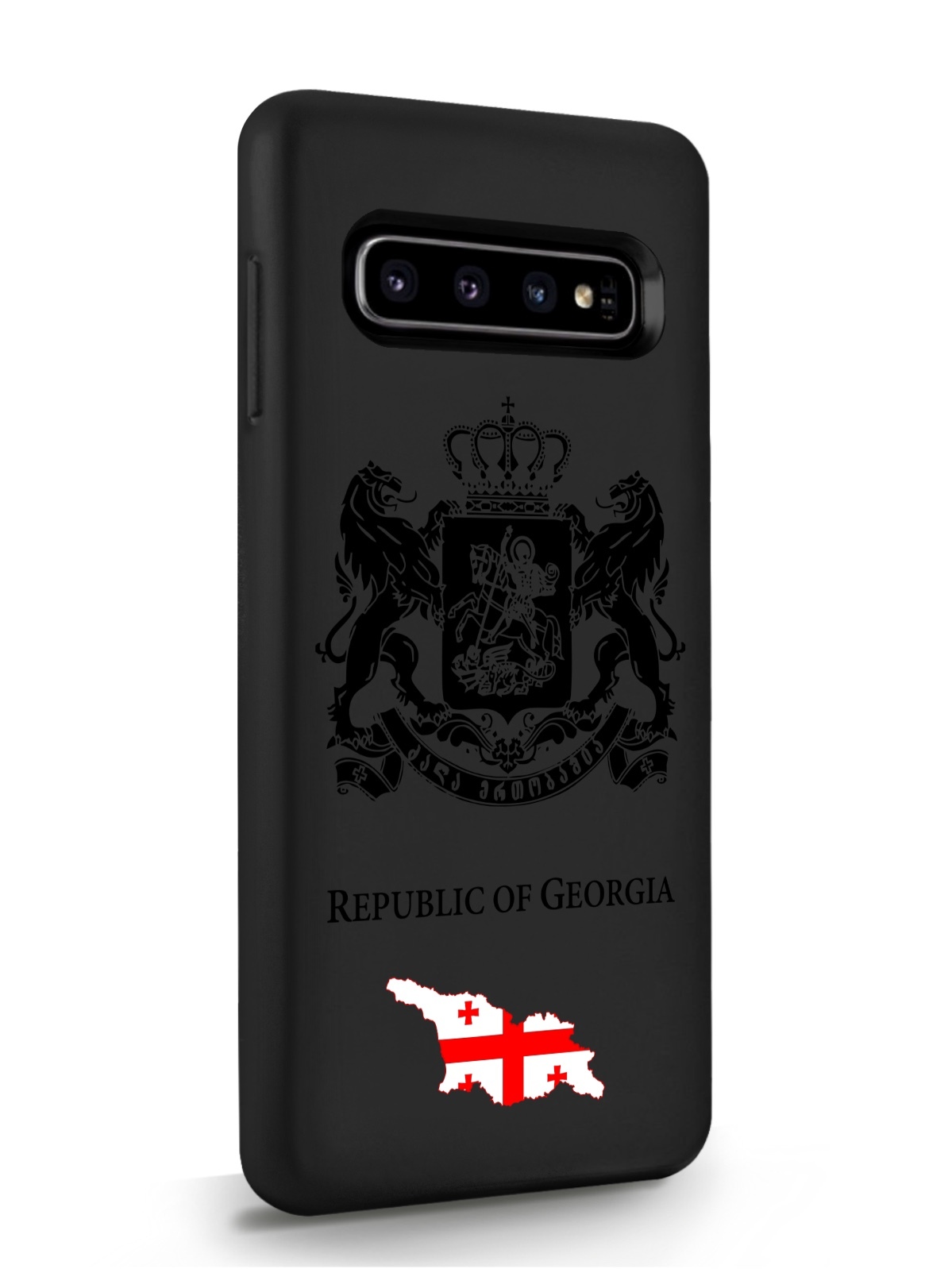 

Чехол SignumCase для Samsung Galaxy S10 Черный лаковый Герб Грузии черный, Samsung Galaxy S10 Черный лаковый Герб Грузии